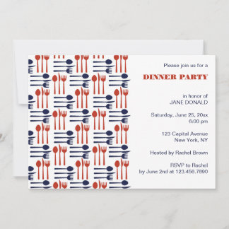 Knives,Forks and Spoons Dinner Party Invitations