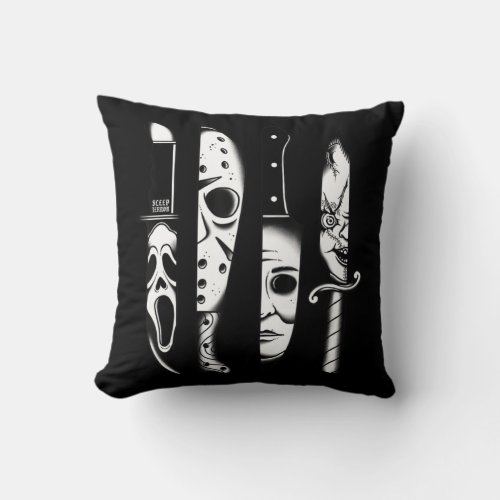 Knives Horror Movie Friday Halloween Horror Goth E Throw Pillow