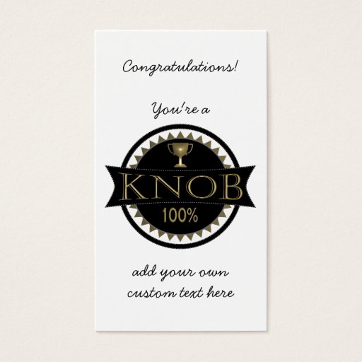Customizable Knob Award Custom Business Cards