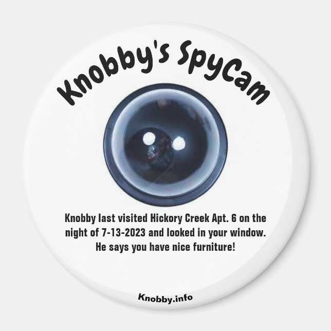 Knobby's SpyCam Hickory Creek Apt. 6 Fun Fridge Magnet (Front)