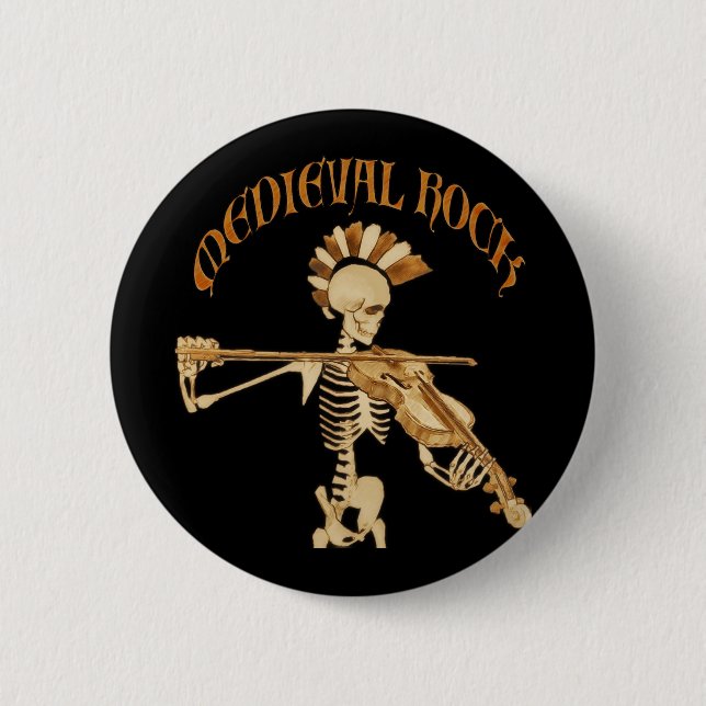 Knochengeiger v Skeleton Fiddler - Medieval Rock Button (Front)