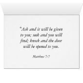 Knock and the door will be opened to you cards (Inside Horizontal (Bottom))