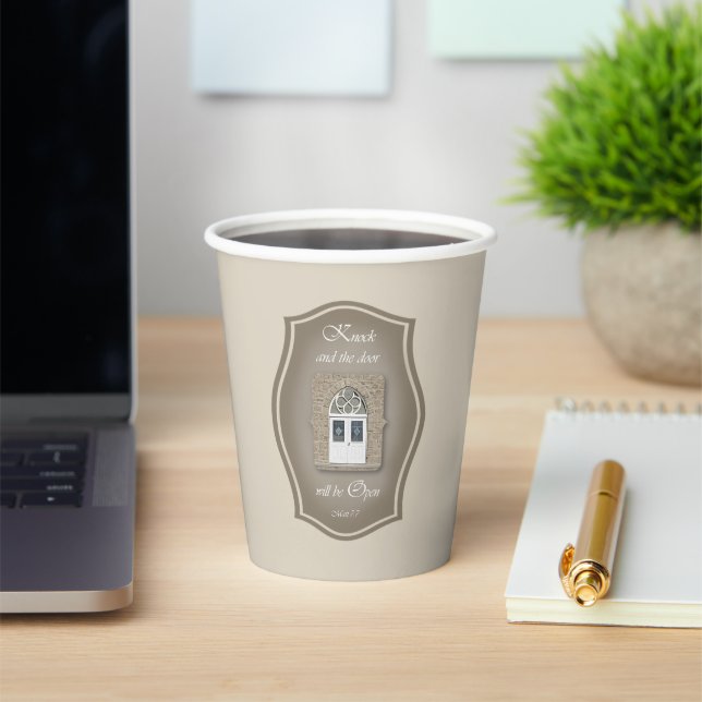 Knock and the Door will Open - Paper Cup (Insitu)