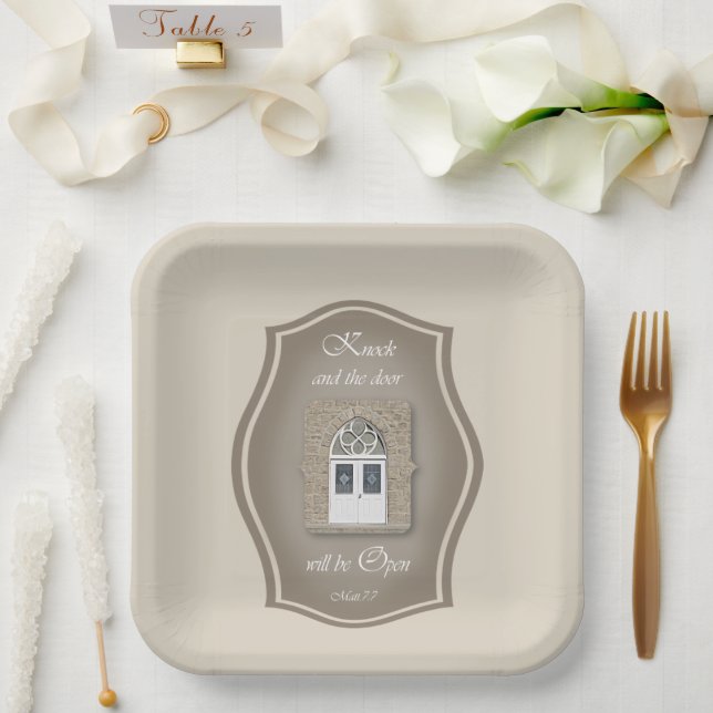 Knock and the Door will Open - Paper Plate (Wedding)