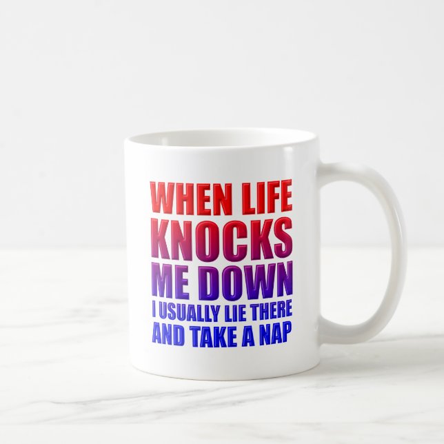 Knock Down Nap Funny Mug (Right)