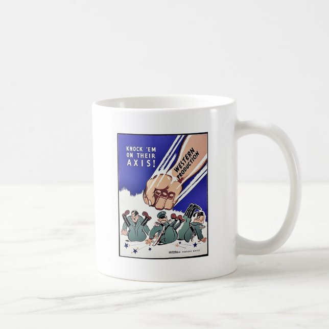 Knock 'Em On Their Axis, Western Production Coffee Mug (Right)
