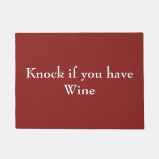 Knock if you have Wine Red Doormat