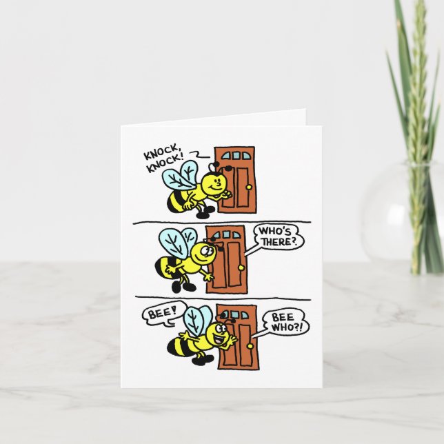Knock Knock Bee Mine Valentine Greeting Card (Front)