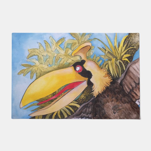 "Knock Knock Bird" Art by Mike Quinn Doormat (Front)