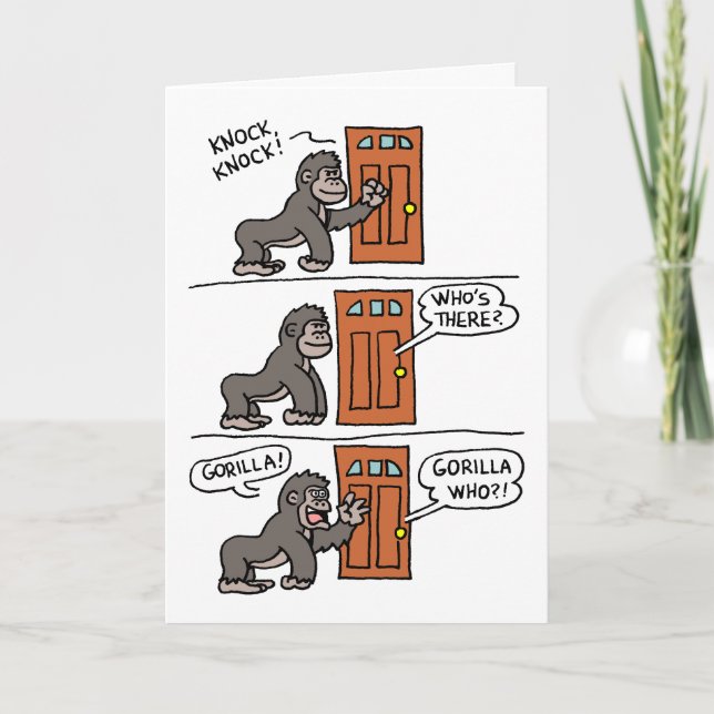 Knock Knock Gorilla Yourself A Steak Card (Front)