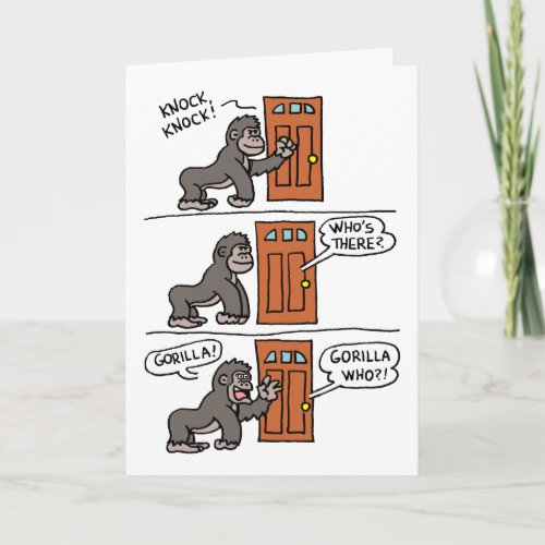 Knock Knock Gorilla Yourself A Steak Card