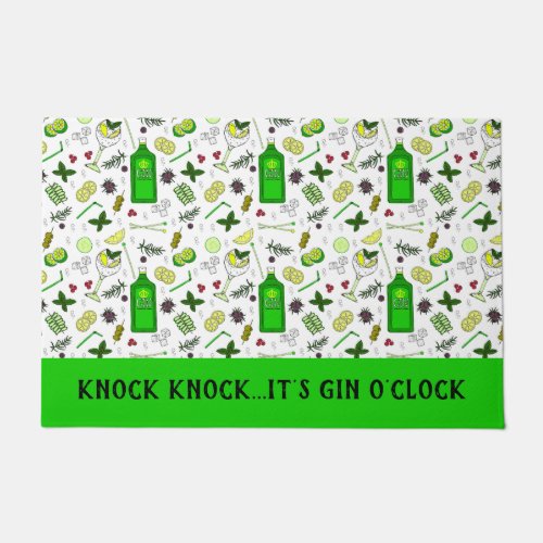 Knock Knock its Gin oClock Funny Gin Drinker Doormat