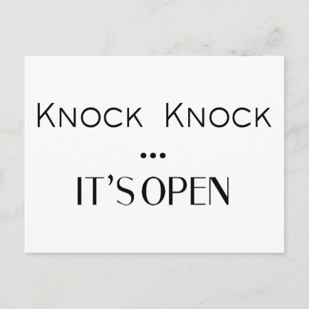 Knock Knock It's Open Postcard