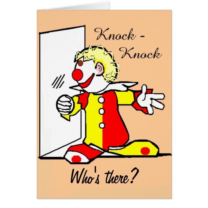 Knock Knock Joke Clown Birthday Card
