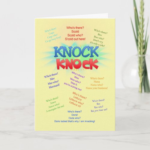 Knock knock Jokes birthday card