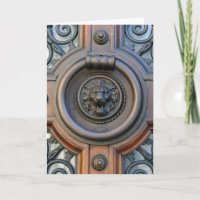 Knock Knock - Lion Door Knocker Blank Inside Card