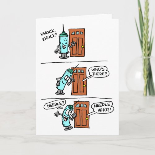 Knock Knock Needle Little Cheering Up Card