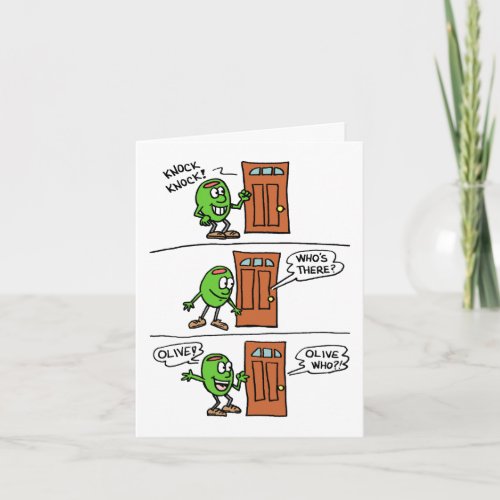 Knock Knock Olive You Anniversary Greeting Card