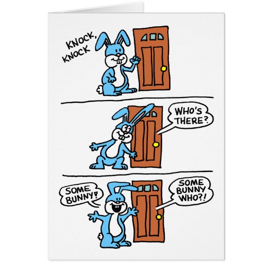 Knock Knock Some Bunny 1st Birthday Cards (Front)