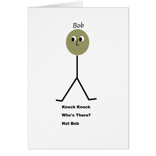 Knock Knock. Who's There? It's Not Bob. Cards (Front)