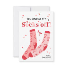 Knock My Socks Off Kids Classroom Valentine Card