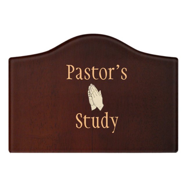 Knock on the door of the Pastor's study Sign (Small Crest Front)