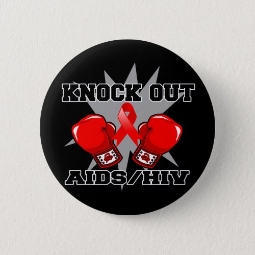 Knock Out AIDS HIV Pinback Button