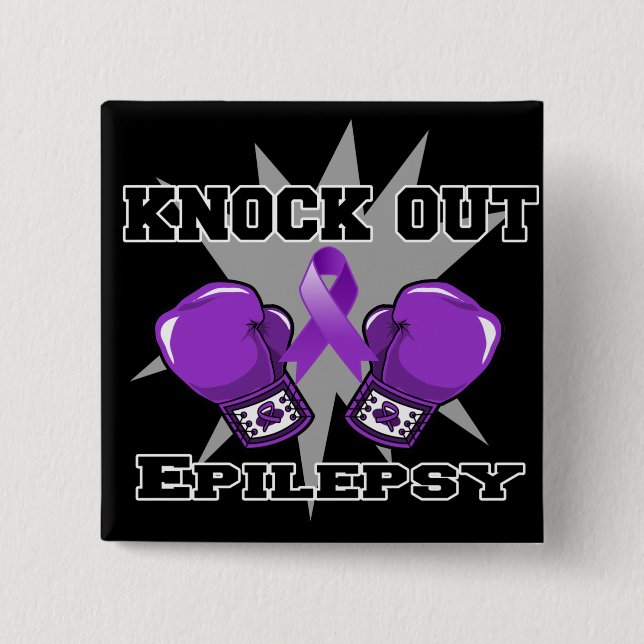 Knock Out Epilepsy Pinback Button (Front)