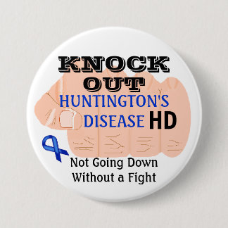 Knock Out Huntington's Disease HD Awareness Button