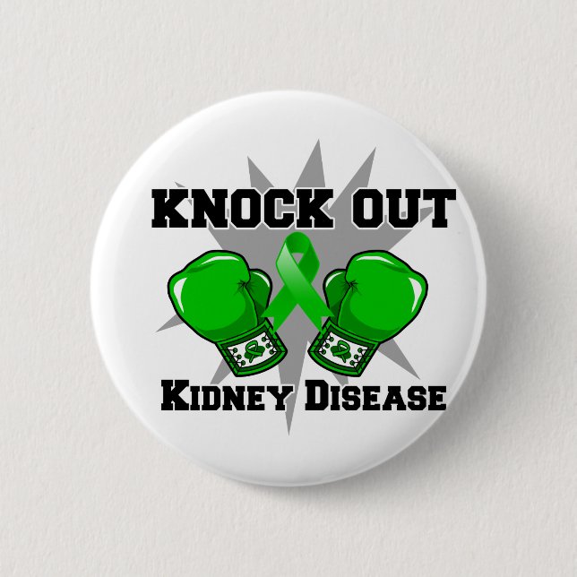 Knock Out Kidney Disease Pinback Button (Front)