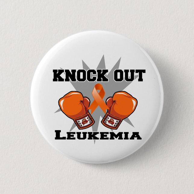 Knock Out Leukemia Pinback Button (Front)