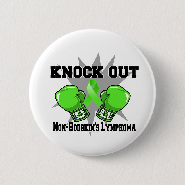 Knock Out Non-Hodgkin Lymphoma Button (Front)