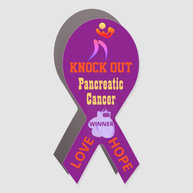 Knock Out Pancreatic Cancer Car Magnet (Front)