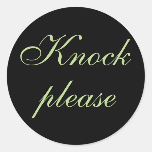 Knock please classic round sticker