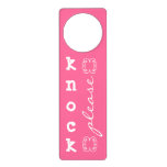 KNOCK please pink door hanger