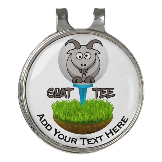 Knocked Silly Golf Goat Tee Golf Hat Clip (Front)