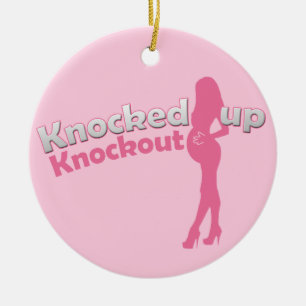 Knocked Up Knockout Baby Shower Mom-to-Be Ceramic Ornament
