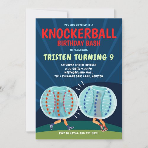 Knockerball Birthday Invitation _ Bubble Soccer