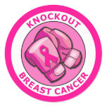 KNOCKOUT BREAST CANCER CLASSIC ROUND STICKER