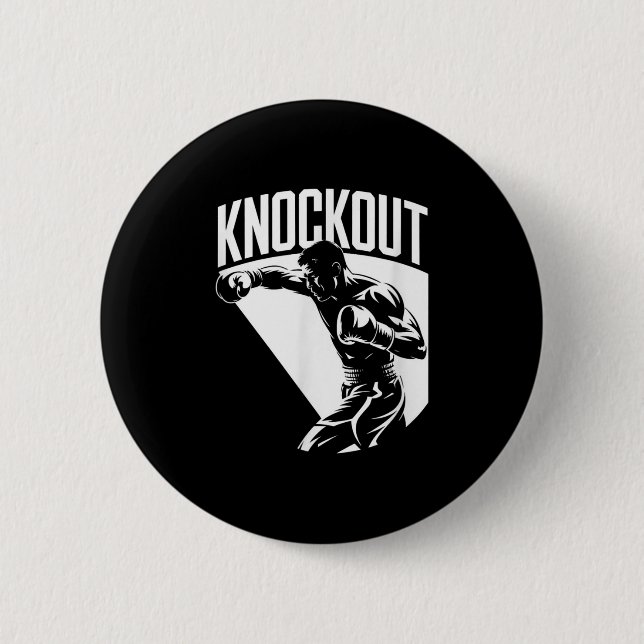 Knockout - Pride, Glory, Championship Cool Boxing  Button (Front)