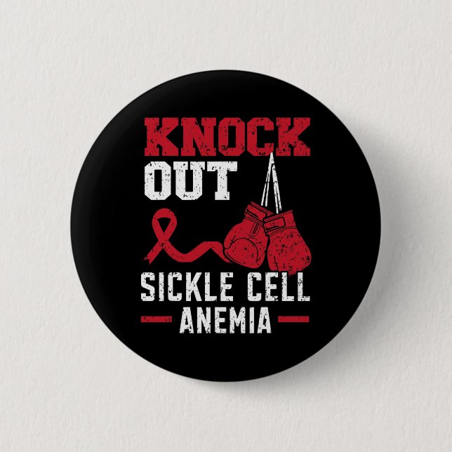 Knockout Sickle Cell Anemia Blood Disorder Sickle  Button (Front)