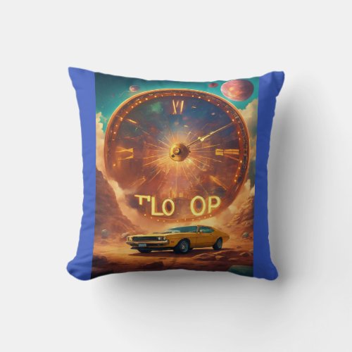 Knolling Layout and Time Travel Elements Throw Pillow