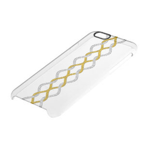Knot Border gold silver + your backg. name address Clear iPhone 6/6S Case