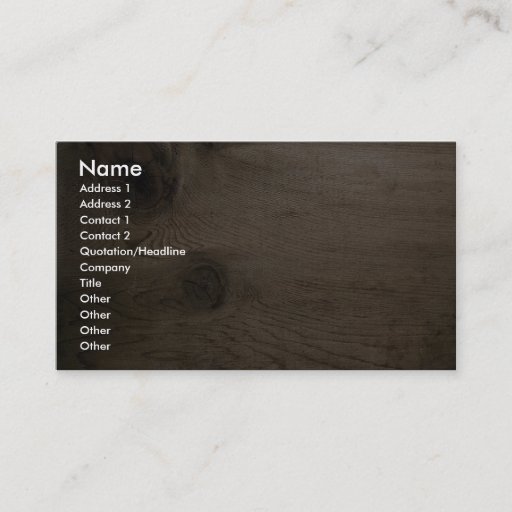 Customizable Knot in wood business cards