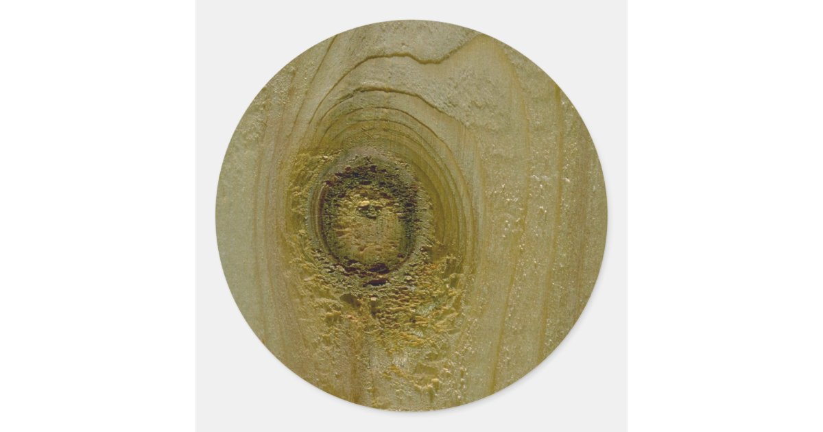 Knot in wood classic round sticker Zazzle