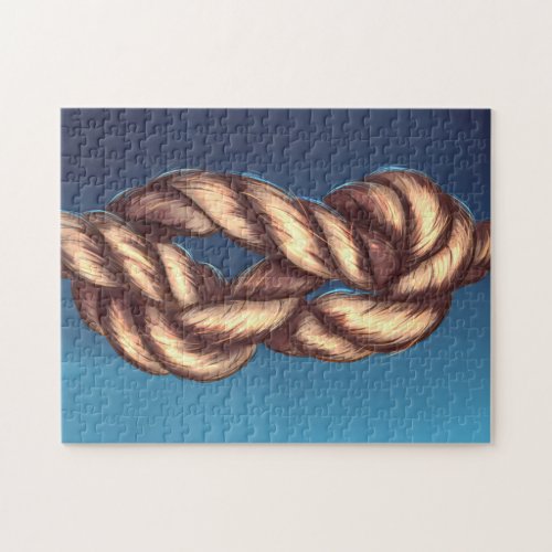 knot isolated on blue background  jigsaw puzzle