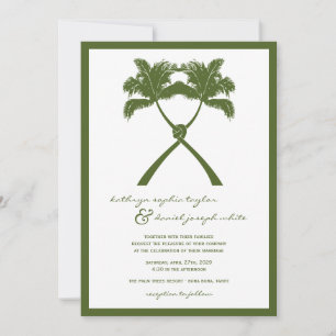 Knot Palm Trees Beach Tropical Wedding Modern Chic Invitation