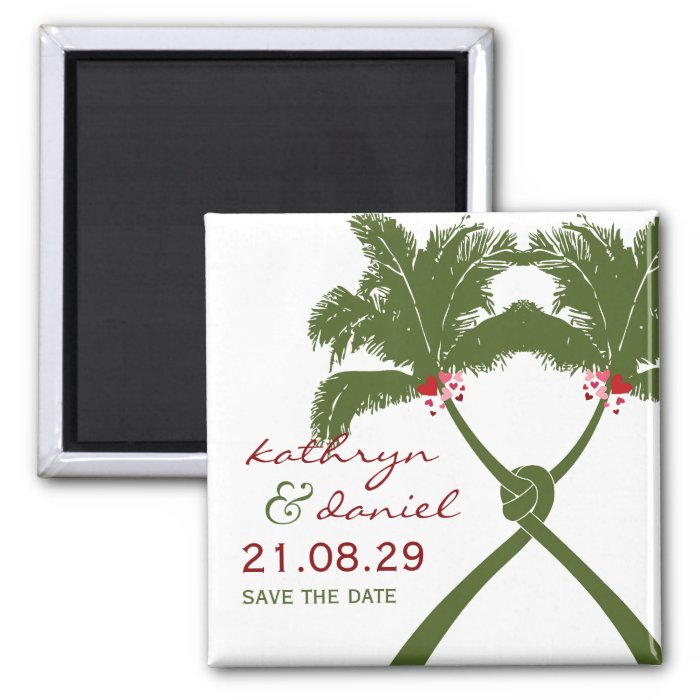 Knot Palm Trees Beach Tropical Wedding Modern Chic Magnet
