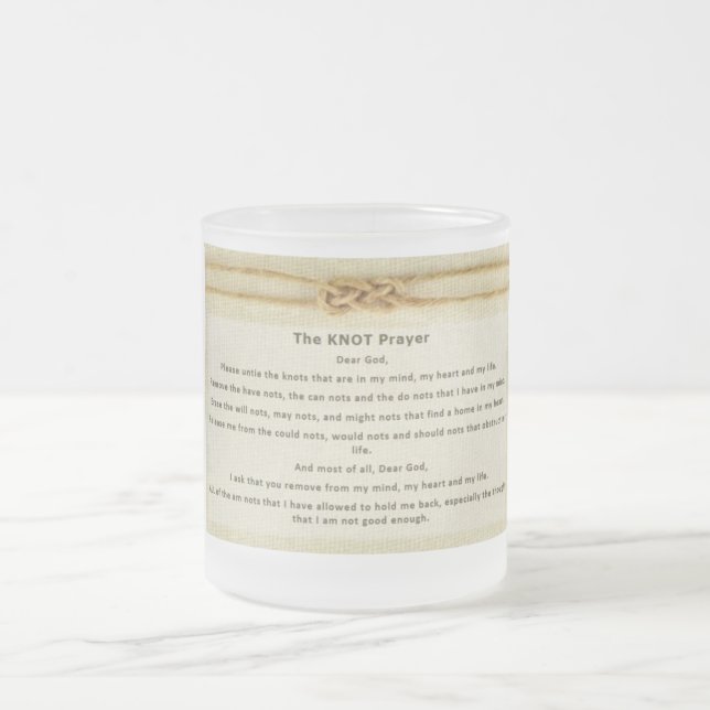 Knot Prayer Frosted Glass Coffee Mug (Center)