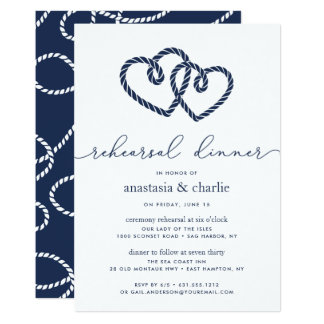Knotted Hearts Ceremony Rehearsal & Dinner Invite